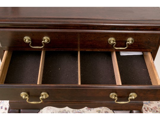 Queen Anne Style Vintage Solid Cherry Silver Chest