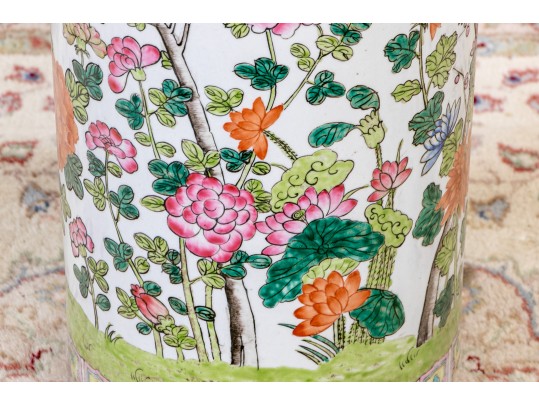 Chinese Famille Rose Porcelain Umbrella Stand
