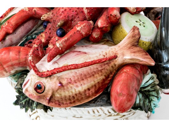 Italian Majolica Seafood Centerpiece
