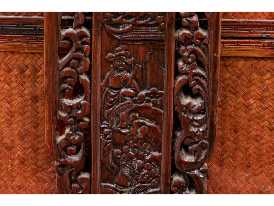 Vintage Chinese Tiered Rattan Basket