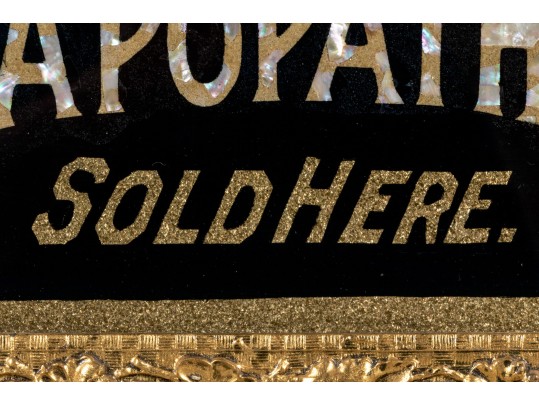 Mother Of Pearl Inlaid Antique Sign, 