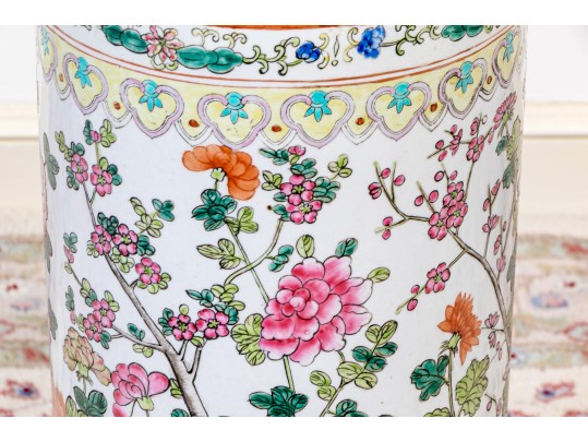 Chinese Famille Rose Porcelain Umbrella Stand