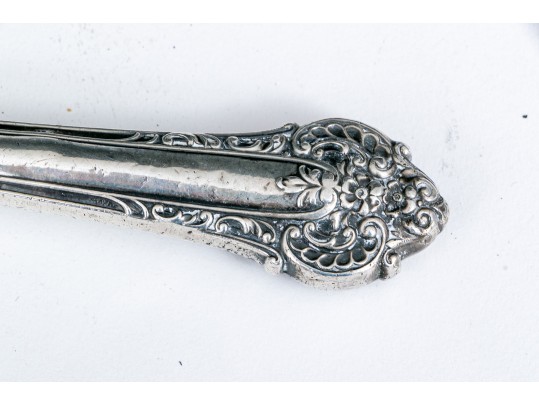 Vintage Sterling Handled Steel Blades Weighted Carving Set