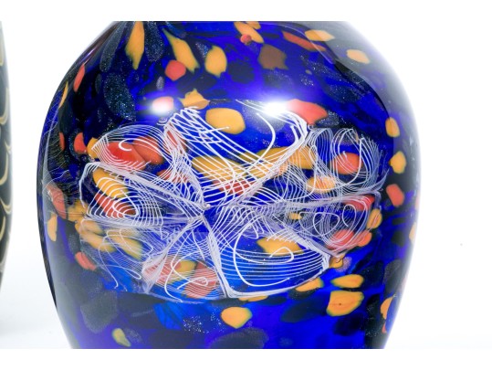 Two Fantastic, Artisanal Hand Blown Glass Vases