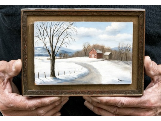 A Jones Oil On Board, Winter Landscape