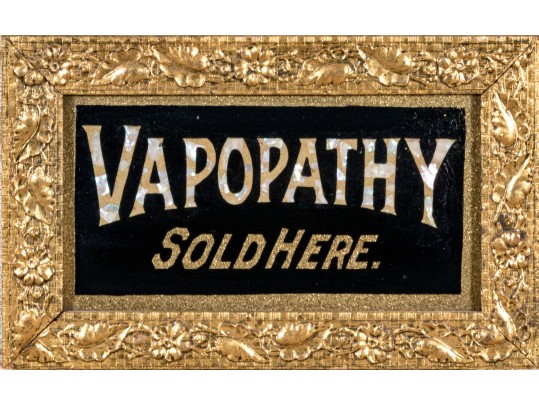 Mother Of Pearl Inlaid Antique Sign, 