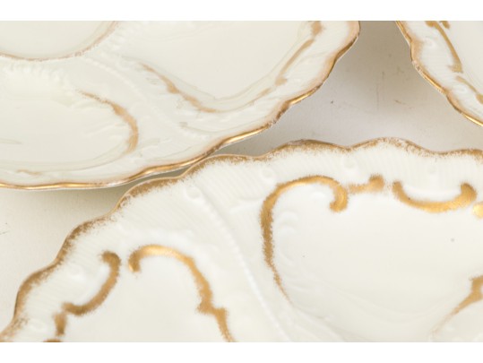 Set Of Six Antique Oyster Plates, Probably French