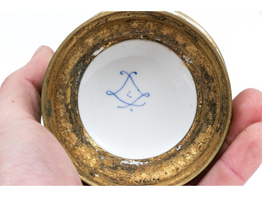 Sevres Raised Gilt Metal Mounted Cashpot