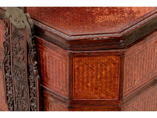 Vintage Chinese Tiered Rattan Basket