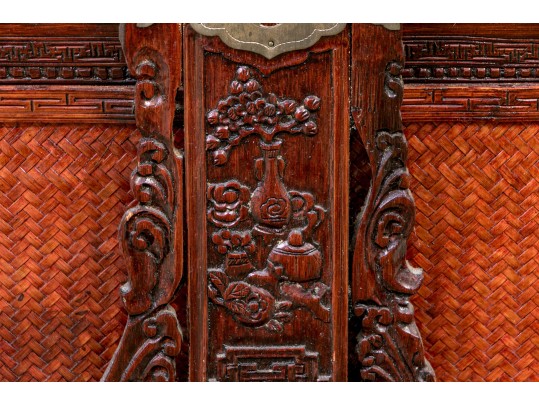 Vintage Chinese Tiered Rattan Basket