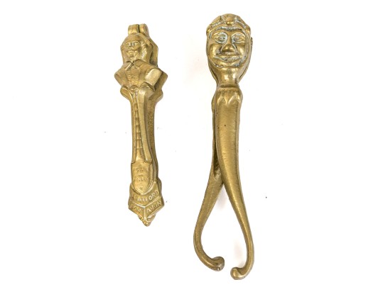 Group Of Two Vintage Solid Brass Nutcrackers