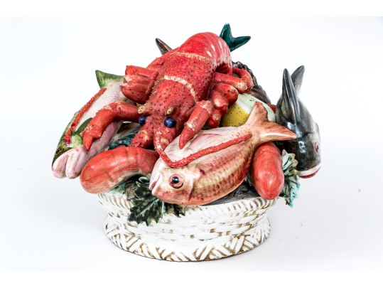 Italian Majolica Seafood Centerpiece