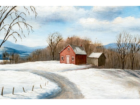 A Jones Oil On Board, Winter Landscape