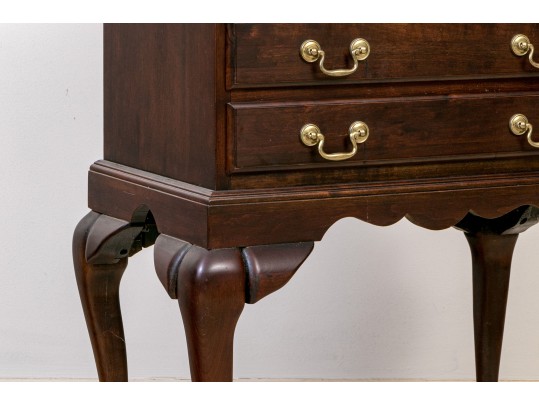 Queen Anne Style Vintage Solid Cherry Silver Chest