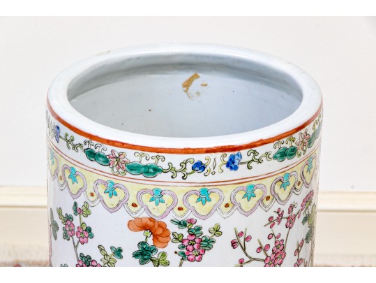 Chinese Famille Rose Porcelain Umbrella Stand
