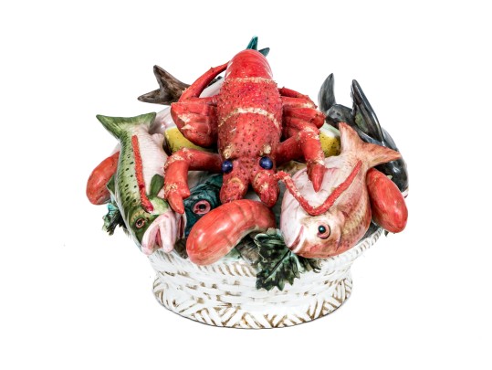 Italian Majolica Seafood Centerpiece