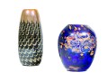 Two Fantastic, Artisanal Hand Blown Glass Vases