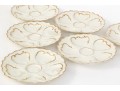 Set Of Six Antique Oyster Plates, Probably French