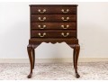 Queen Anne Style Vintage Solid Cherry Silver Chest