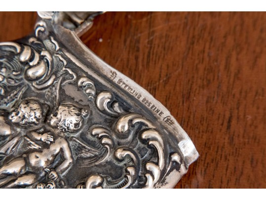 Antique Neoclassical Sterling Silver Match Strike Case, .87 OZT