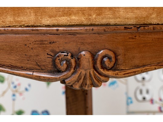 Elegant Pair Of Antique Italian Walnut Finished Side Chair Frames