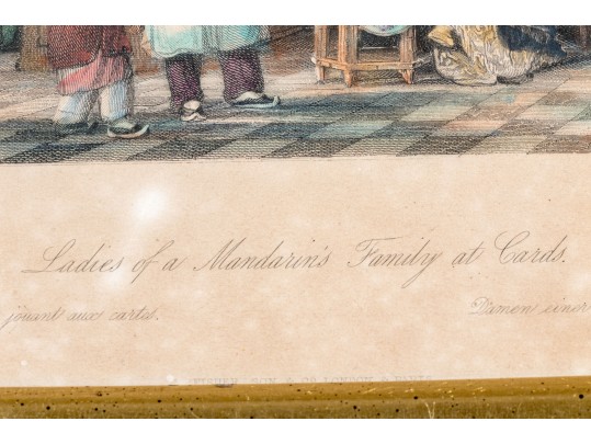 Antique Pair Of Hand Colored Chinoiserie Prints