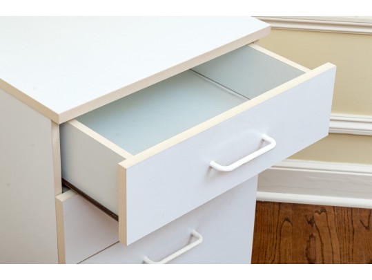 Utilitarian Pair Of File Cabinets On Casters