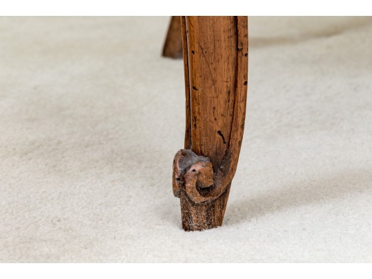 Elegant Pair Of Antique Italian Walnut Finished Side Chair Frames