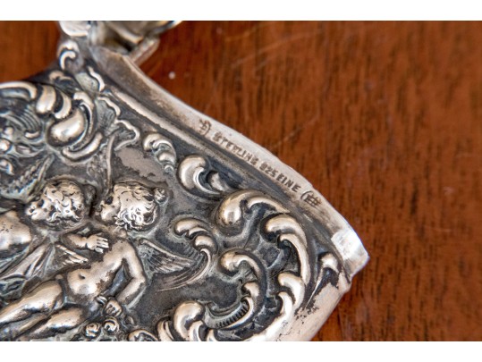 Antique Neoclassical Sterling Silver Match Strike Case, .87 OZT