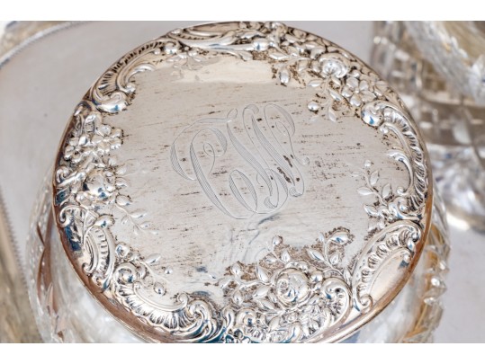 Wonderful Antique Silver Plated Vanity Collection