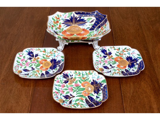 Four Piece Antique English Decorative Ceramic Serving Wares