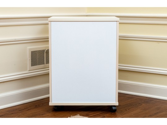 Utilitarian Pair Of File Cabinets On Casters