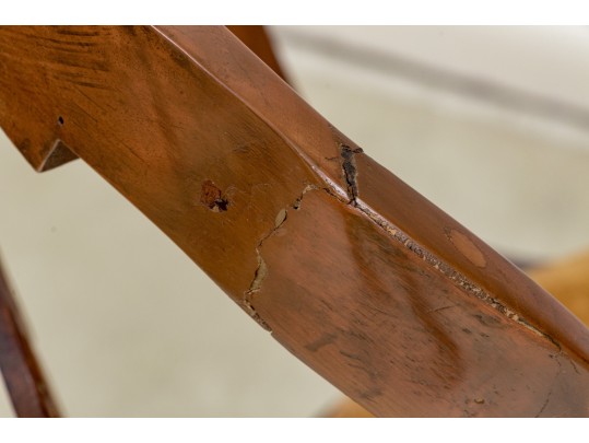 Elegant Pair Of Antique Italian Walnut Finished Side Chair Frames