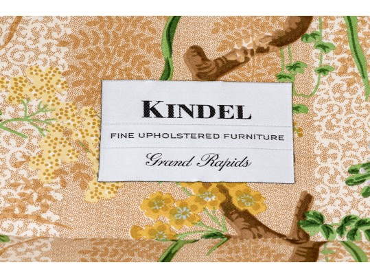 Vintage Pair Of Kindel Fine Floral Chintz Upholstered Club Chairs, With Accent Pillows