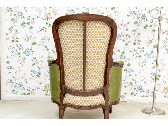 Quality French Louis XV Style Leather Upholstered Bergere