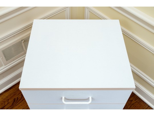 Utilitarian Pair Of File Cabinets On Casters