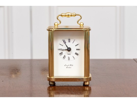 Vintage Brass English, London, Lionel Peck London Quartz Desk Clock