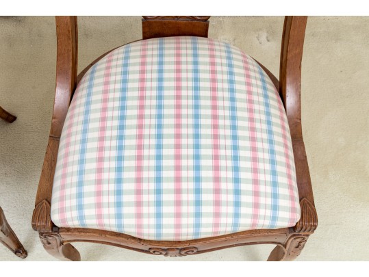 Elegant Pair Of Antique Italian Walnut Finished Side Chair Frames