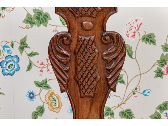 Elegant Pair Of Antique Italian Walnut Finished Side Chair Frames