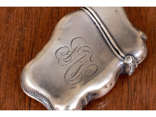 Antique Neoclassical Sterling Silver Match Strike Case, .87 OZT