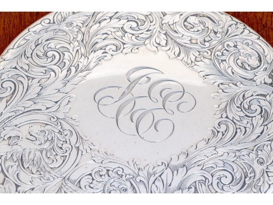 Antique Three Piece Sterling Silver Mounted Vanity Set