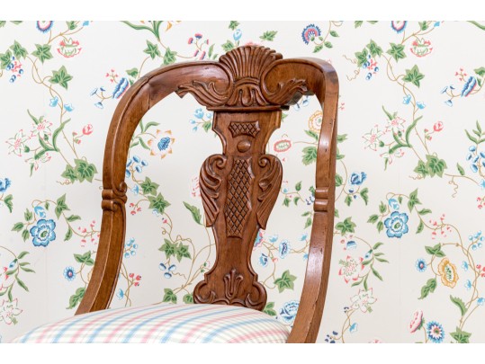 Elegant Pair Of Antique Italian Walnut Finished Side Chair Frames