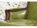 Quality French Louis XV Style Leather Upholstered Bergere