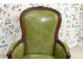 Quality French Louis XV Style Leather Upholstered Bergere