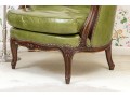 Quality French Louis XV Style Leather Upholstered Bergere
