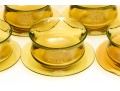 Hand Blown Glass Soup Bowls With Undertrays