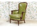 Quality French Louis XV Style Leather Upholstered Bergere