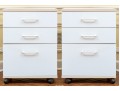 Utilitarian Pair Of File Cabinets On Casters