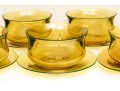 Hand Blown Glass Soup Bowls With Undertrays