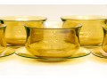 Hand Blown Glass Soup Bowls With Undertrays
